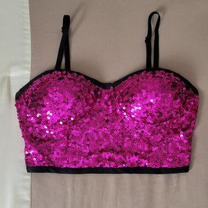 Hot Pink Balera Sequin Dance Top in size Small Adult